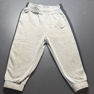 Nike Kids Light Gray Joggers with Black Stripe